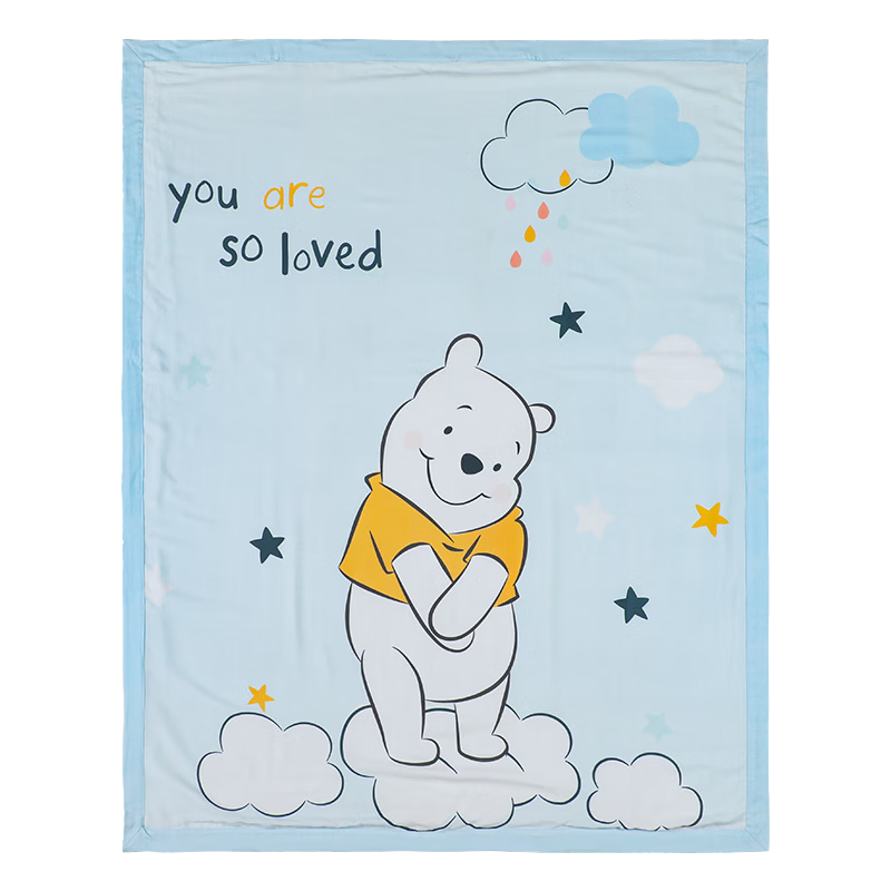 Disney Children's Summer Cooling Blanket Baby Quilt Summer Bamboo Fiber Gauze Kindergarten Quilt Baby Air Conditioning Blanket Winnie the Pooh