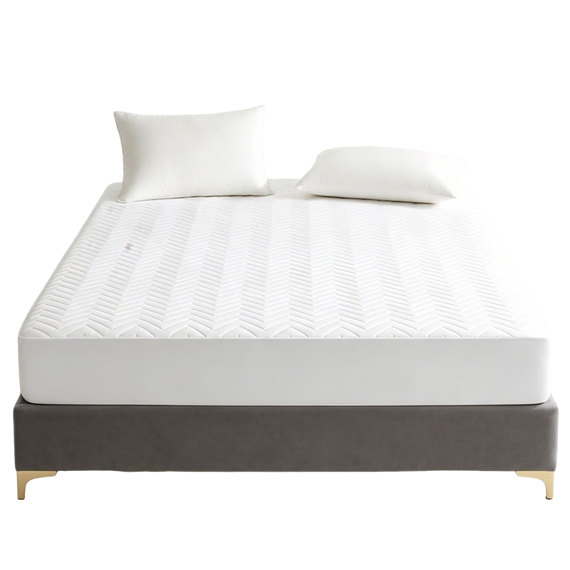 LUOLAI Home Textiles Soybean Mattress Pad, Antibacterial And Anti-Mite Fitted Sheet, Machine Washable Thin Pad, 150*200cm, White
