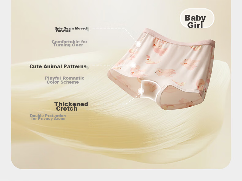 Babycare Children's Camellia Underwear Baby Boxer Shorts Baby Bubu Gaosheng - White 1 Pack 100 14