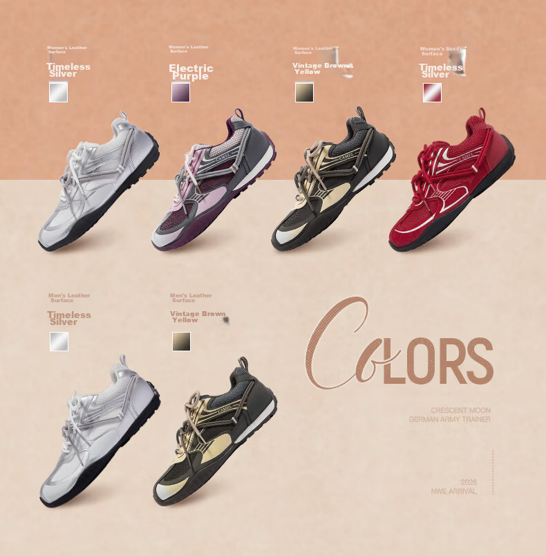 CAMEL Wang Junkai Edition Crescent Moon Trainer 4th Gen Women's Retro Racing Shoes L26A548053 Silver Size 36 11