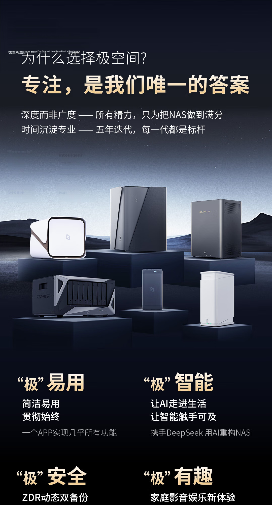 ZSpace Z425 Lite Edition 4-Bay NAS Network Storage Smart AI Mobile Tablet Expansion Home Entertainment Audio-Visual Enterprise Team Office Server 1