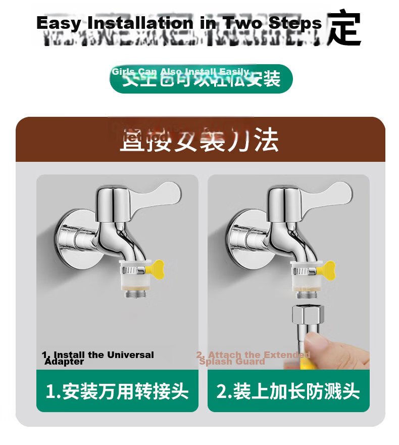 KEGOO Faucet Extender Splash-Proof Extension Connector Universal Rotatable Flexible Hose Nozzle Cover 20cm K5118 9