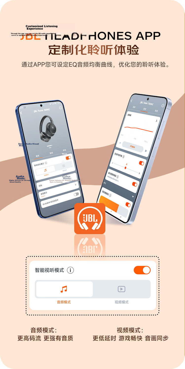 JBL TUNE 780NC Over-Ear Bluetooth Headphones Active Noise Cancelling Wireless Earphones Compatible with Huawei Apple Xiaomi Gift Recommendation Mocha Color 13