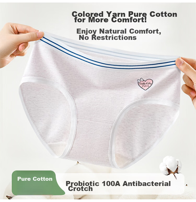 Hodo Red Bean Girls' Cotton Natural Colored Cotton Teen Triangle Underwear 15