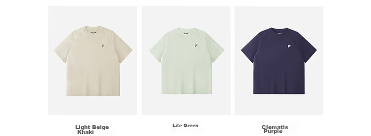 FILA Official Trendy Couple Knitted Dopamine Short Sleeve T-Shirt 26 Summer Quick-Dry Sports Tee 18