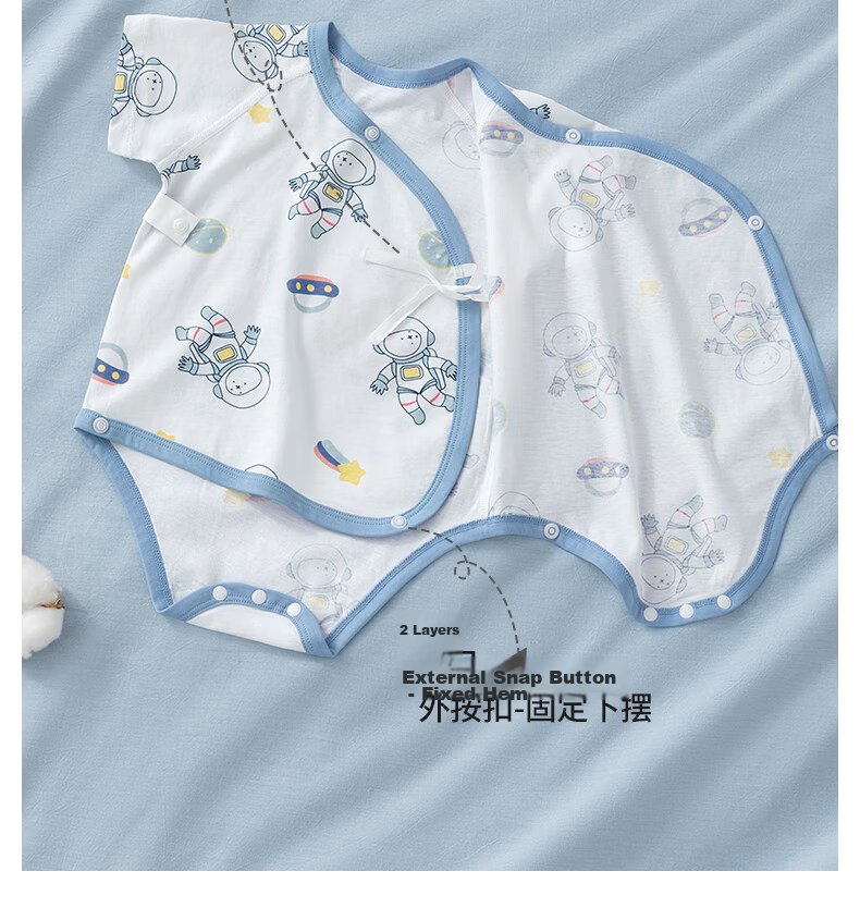Beitaisi Baby Romper, Summer Infant Clothing, Short-Sleeve Belly-Protecting Pajamas, for Boys And Girls, Newborn Pure Cotton Onesie 16