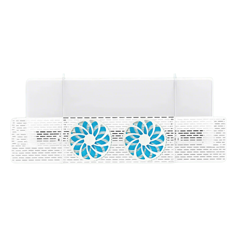 Huaxi Valley Air Conditioner Wind Deflector Adjustable 180° Rotatable Anti-Direct Blow Panel with 2 Fans for Wall-Mounted AC Outlet