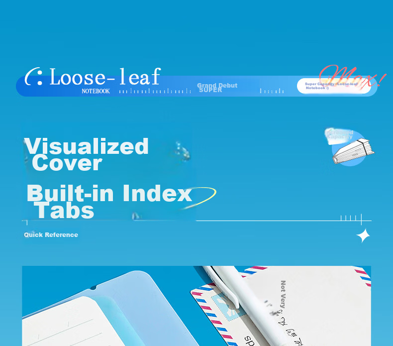 M&G A4 100-Sheet Refillable Notebook Large Capacity Detachable Student Exam Essential White APNHB034-ZZ 9