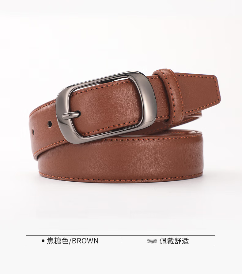 HOCR Women's Leather Belt Denim Jeans Belt Korean Style New Simple Pin Buckle Trendy Waist Belt Birthday Gift for Girlfriend 15