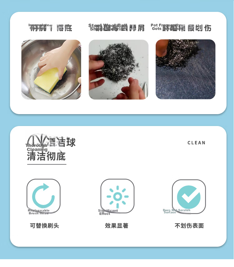 Imakara Japanese Kitchen Dishwashing Brush Pot Cleaning Tool Steel Wire Scrubber Non-Stainless Steel Pot Cleaning Brush 2