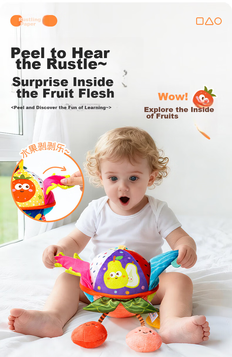 Jollybaby Baby Toy Pull-and-Play Car Hanging Sensory Development Educational Crib Rattle - Farm Triangle Pull-and-Play 12