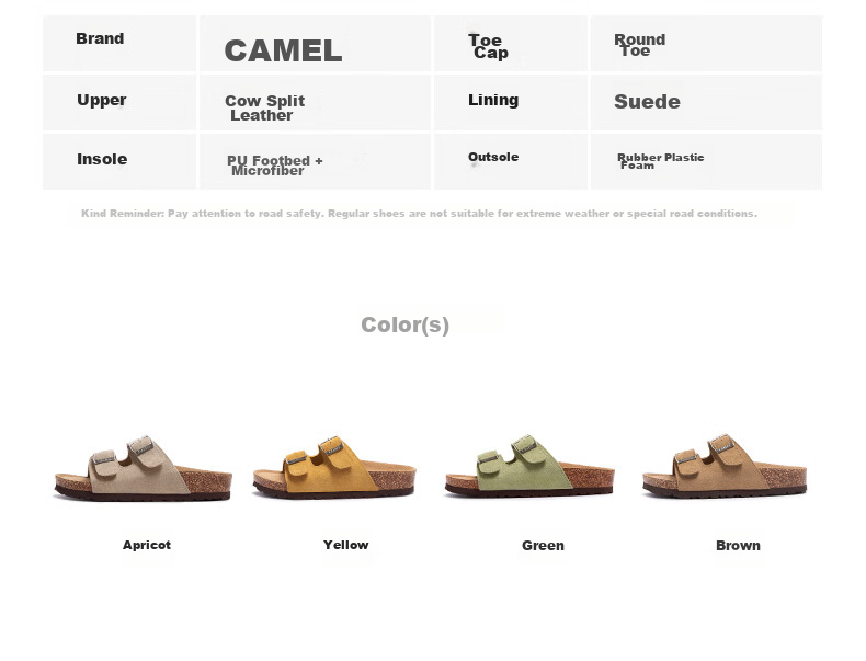 CAMEL Birkenstock Style Women's Casual Thick Sole Platform Sandals L26M700064A Beige Size 38 14