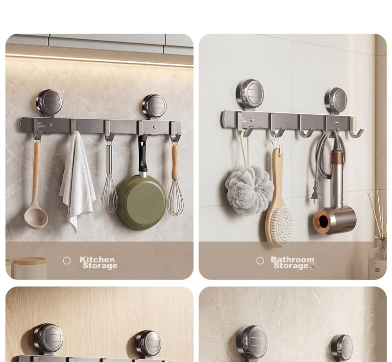 Submarine Suction Cup No-Drill Space Aluminum Hook Strong Waterproof Bathroom Adhesive Hook Clothes Hanger Over Door Coat Rack 16