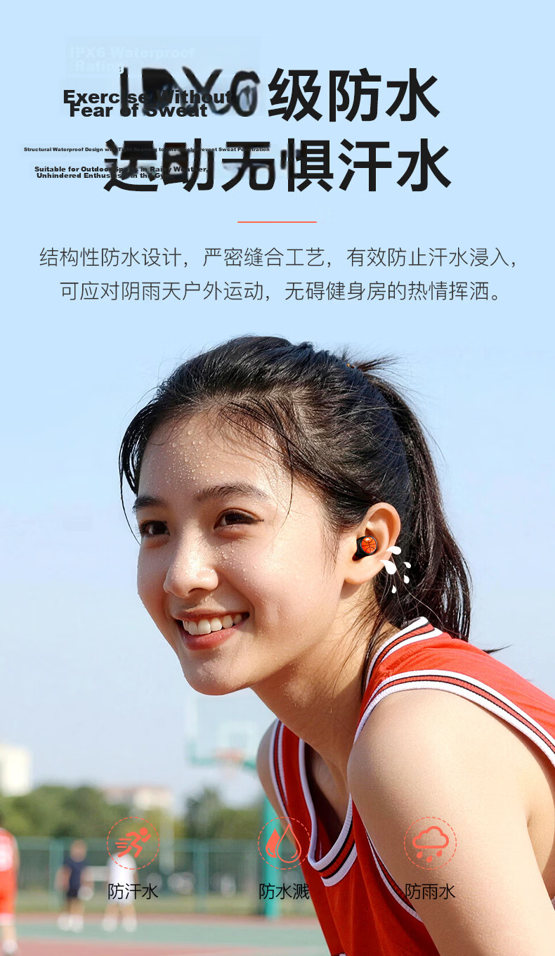 EMEY T5Pro [New Upgrade] True Wireless Bluetooth Earbuds In-Ear Music Sports Gaming Calling Noise Reduction Long Battery Life Compatible with Apple Xiaomi Huawei Honor Basketball 9