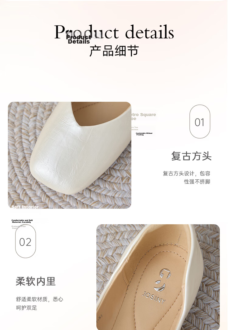 Zhuoshini Dress Single Shoes 2026 New Spring Autumn Qipao French Mary Jane Women's Flat Low Heel Leather Shoes Light Gold 38 7