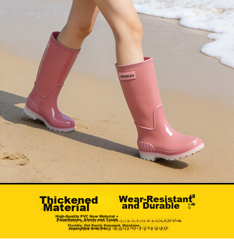 STANLEY Men's High-Cut Rain Boots Non-Slip Wear-Resistant Waterproof Lightweight Comfortable Breathable Fashion High-Cut Rain Boots Size 44 12