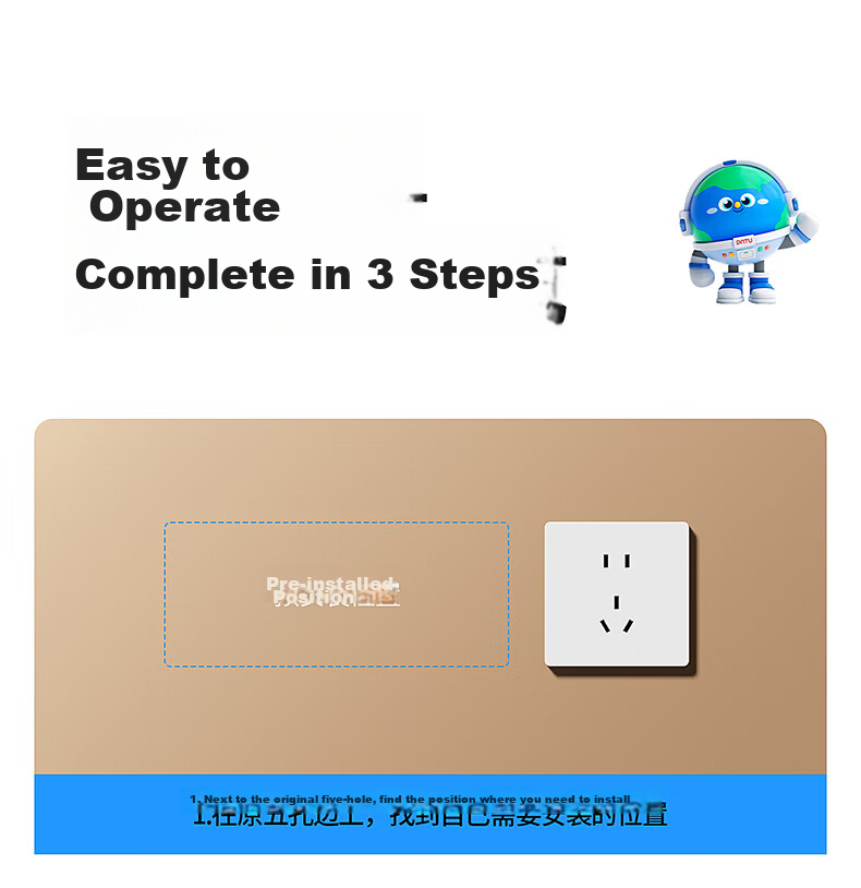 International Electrician 86-Type Surface-Mounted Multi-Port Controlled Extension Socket Panel with Cable Power Strip for Kitchen and Sideboard 19