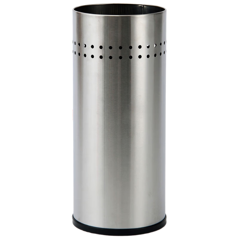OurunZhe Stainless Steel Brushed Round Umbrella Storage Bucket Large Natural Color for Home and Hotel Long Handle Stand