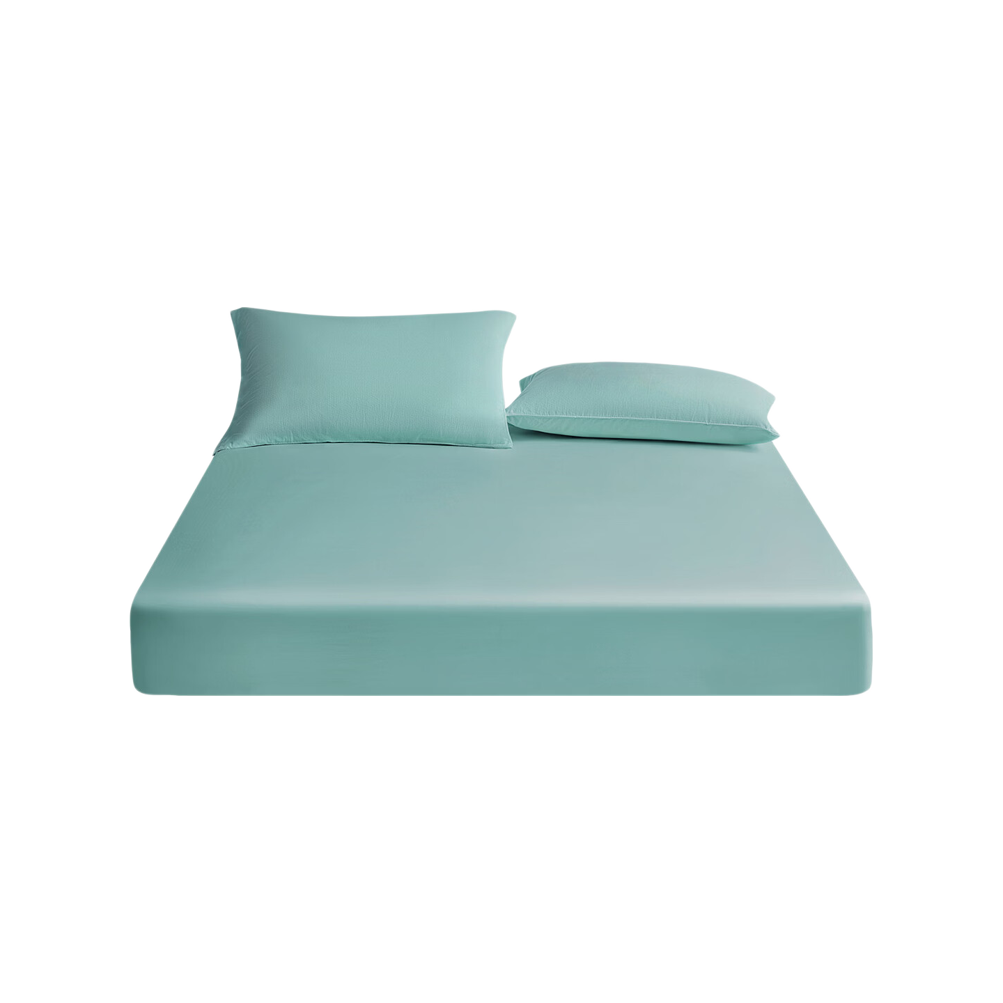 LUOLAI Home Textiles, 120-Count Pima Cotton Pure Cotton Fitted Sheet Single Piece, Blue, 180*200*35