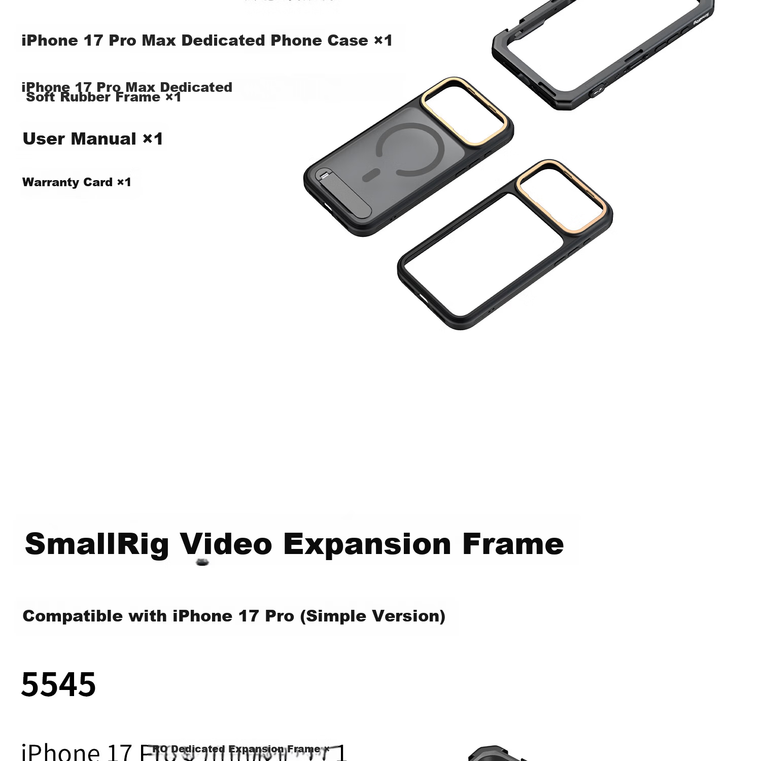 SmallRig 5542 Expansion Cage Mount Handle Bluetooth Remote for iPhone 17 Pro Max/17 Pro Series Photography Kit 21