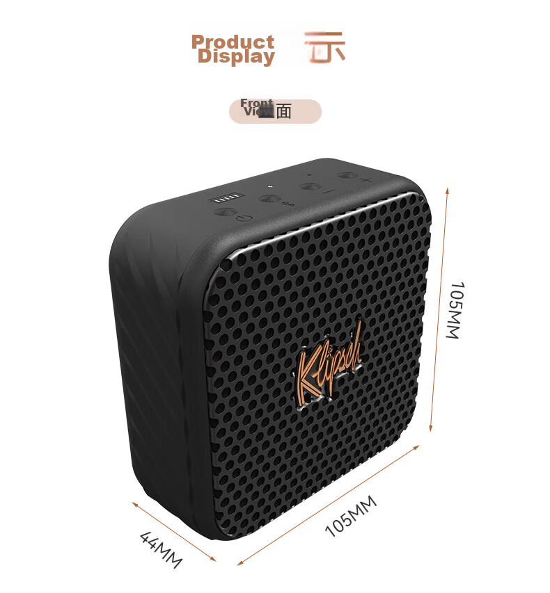Klipsch Austin Portable Wireless Bluetooth Speaker Waterproof Outdoor Home Small Speaker Black Holiday Gift for Men 18
