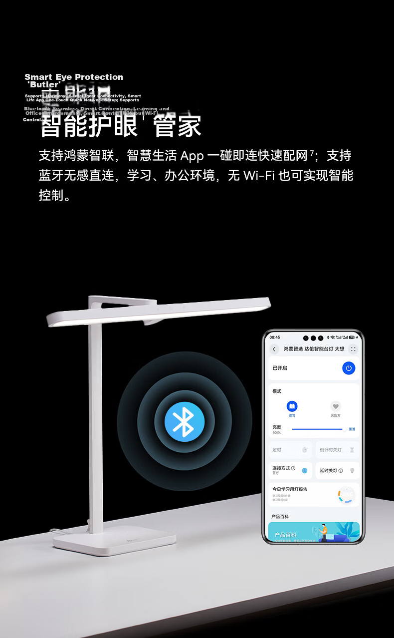 Hongmengzhixuan Desk Lamp, Eye Protection for Study, National AA-Grade, Children's Reading And Writing Lamp, Large Wide Rotatable Lamp Head 17
