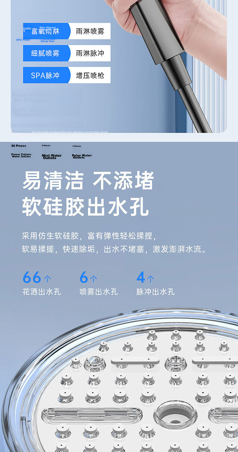 JROR [Seiko] Six-Mode High-Pressure Shower Head Large Panel Bathroom Showerhead 12