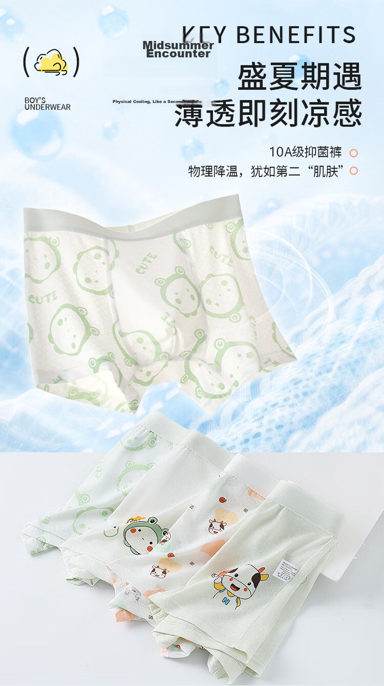 Yuzhaolin Boys' Summer Thin Ice Silk Breathable Mesh Boxer Briefs for Kids 1