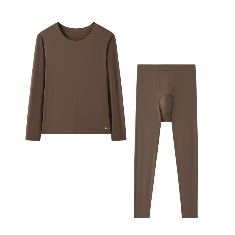 Fenteng Women's Thermal Underwear Ultra-Thin Base Layer 2025 Autumn Winter New Seamless Slim Fit Top and Bottom Set
