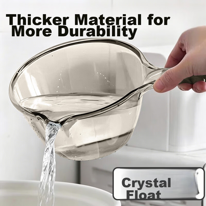 Jiebi Plastic Kitchen Water Ladle Deepened Thickened Long Handle Household Water Scoop Single Pack