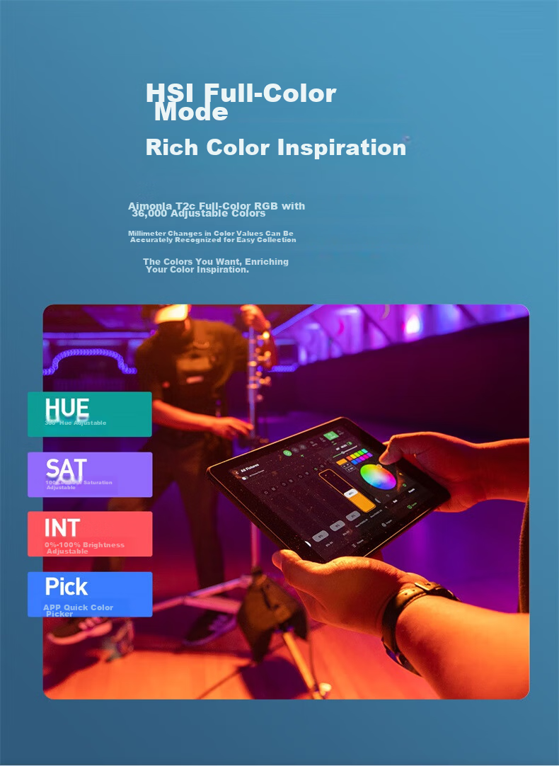 AMARAN Aputure T2c Handheld LED Fill Light Stick Outdoor Portable RGB Full-Color Stick Light for Live Streaming Photography Soft Ambient Light 7