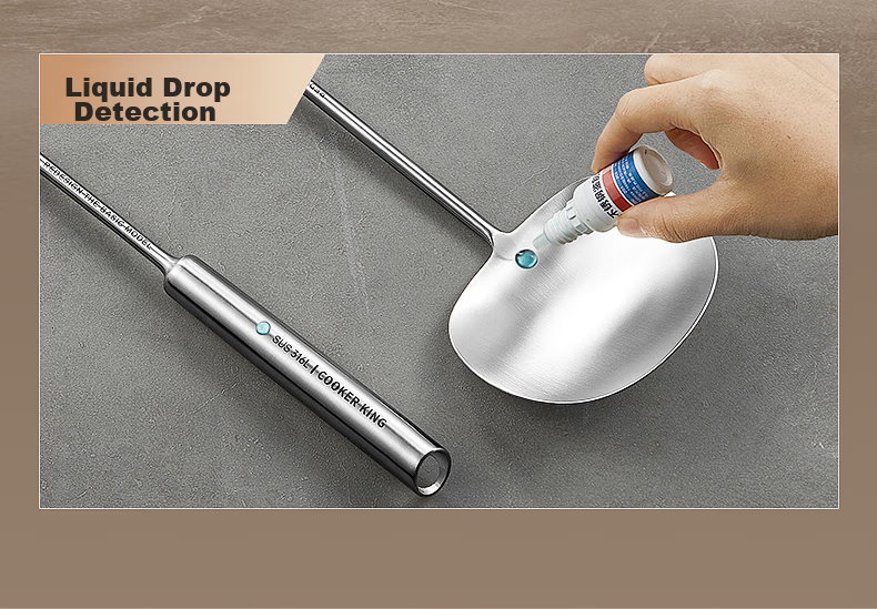 Chuida Huang 316L Stainless Steel All-Steel Stir Fry Spatula and Soup Ladle 2-in-1 Non-Coated Iron Wok Cooking Spatula 5