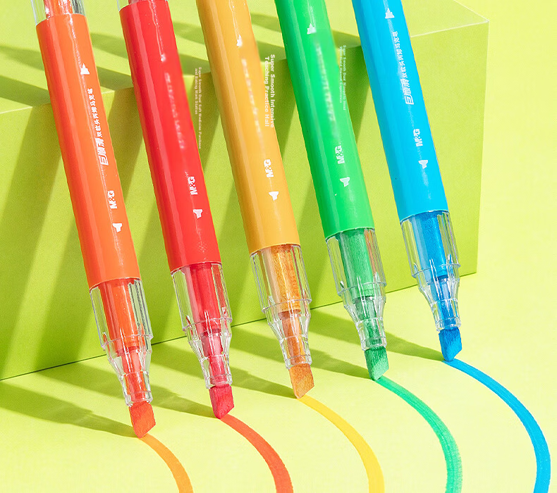 M&G 24-Color Acrylic Markers Dual Soft Tips Smooth Watercolor Pens for Kids Students Drawing Graffiti Hand Painting Art Supplies Birthday Graduation Gift APMV1463 12