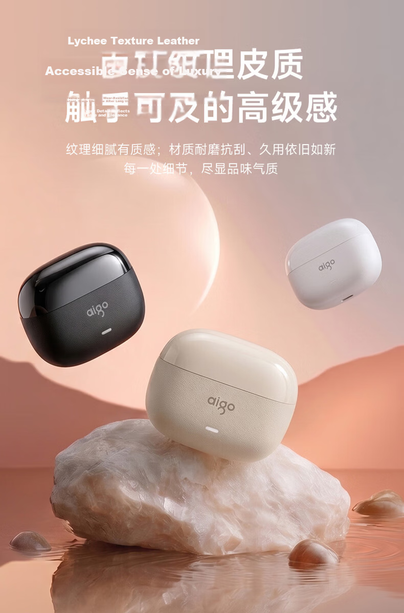 Aigo Bluetooth Earphones, In-Ear TWS Sports Comfortable Wireless Headphones, Bluetooth 5.0, Long Battery Life, Call Noise Reduction, Tq18 White 3