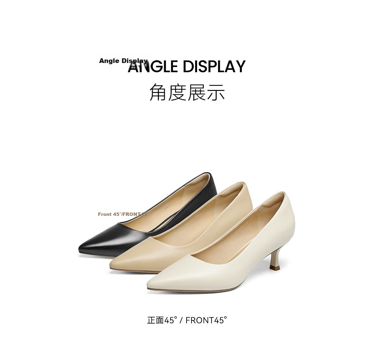 Red Dragonfly Pointed Toe High Heel Thin Heel Spring 2026 Women's Leather Professional Pumps WZB16250 Black Size 39 10