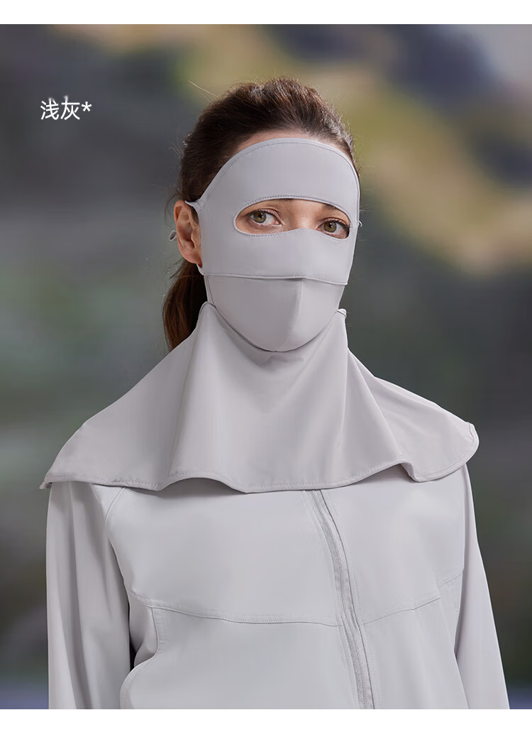 JEEP Women's Full Face Ice Silk Sun Protection Mask Summer UV Protection Face Bikini Sunshade Outdoor Cycling Black 13