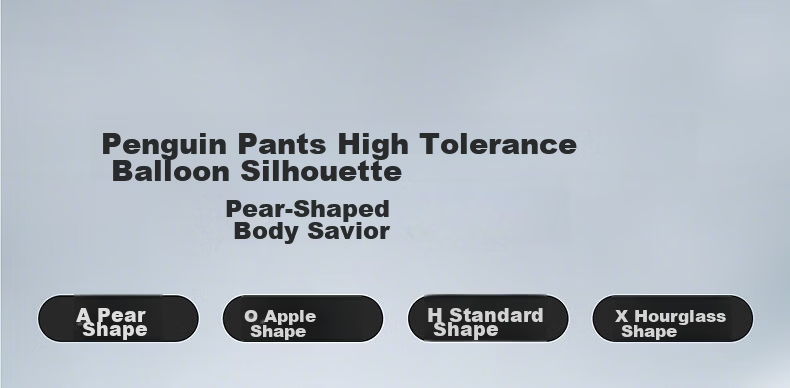 Peacebird Women's High-Waist Loose Lantern Wide-Leg Denim Jeans Elastic Waist Dark Blue Denim Pants L 2