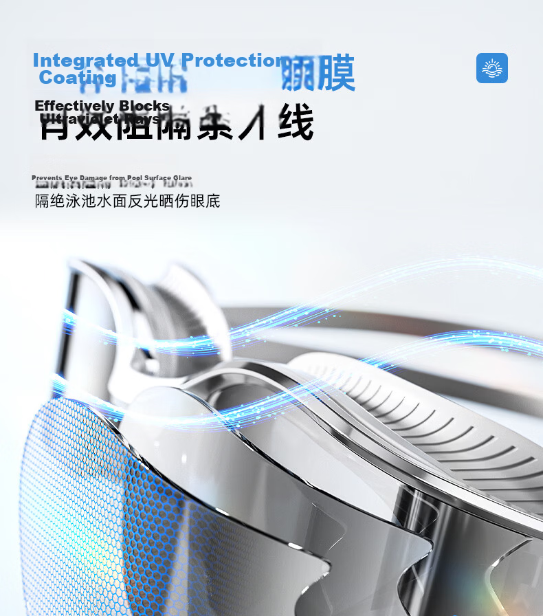 ANTA Ling Tong Eye Racing Prescription Swimming Goggles Professional Anti-Fog Unisex Hacker Light Flow 500° 7