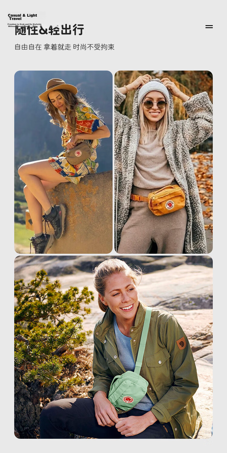 Fjällräven Classic Shoulder Bag Crossbody Trendy Waist Bag Backpack 23796-457 Lavender Purple 2L 2