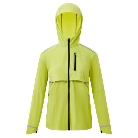 BOSIDENG National Standard Sun Protection Jacket for Women, Short Style, UV-Resistant, Ice-Cool Breathable Heat Dissipation, Spliced Reflective Strips, Hooded Coat