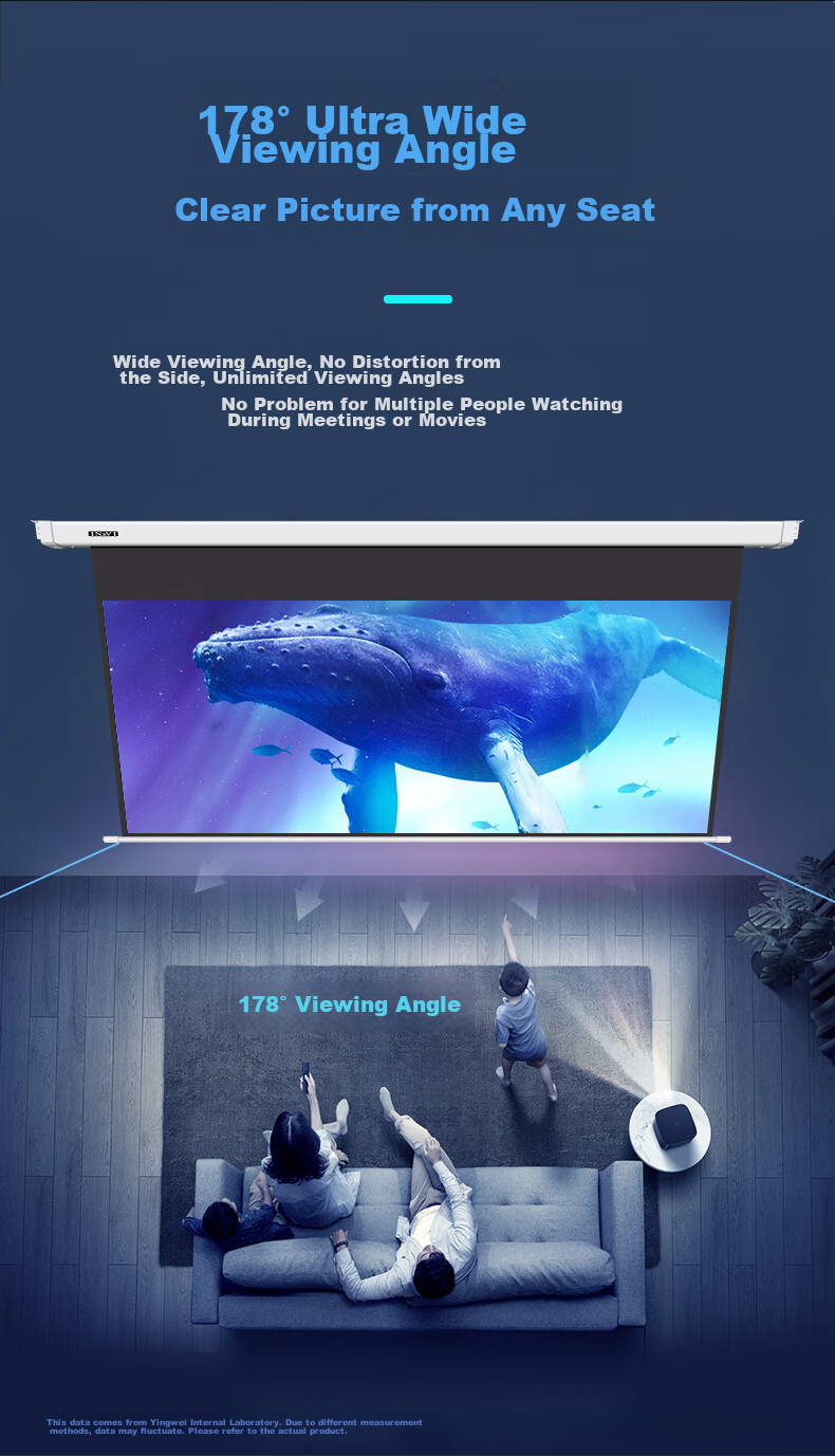 IN&VI Electric Screen DF Nano Fiber 72-inch 16:9 Home Projector Screen Office Projector Screen HD Projection Cloth Compatible with JmGO XGIMI Dangbei Projectors 11
