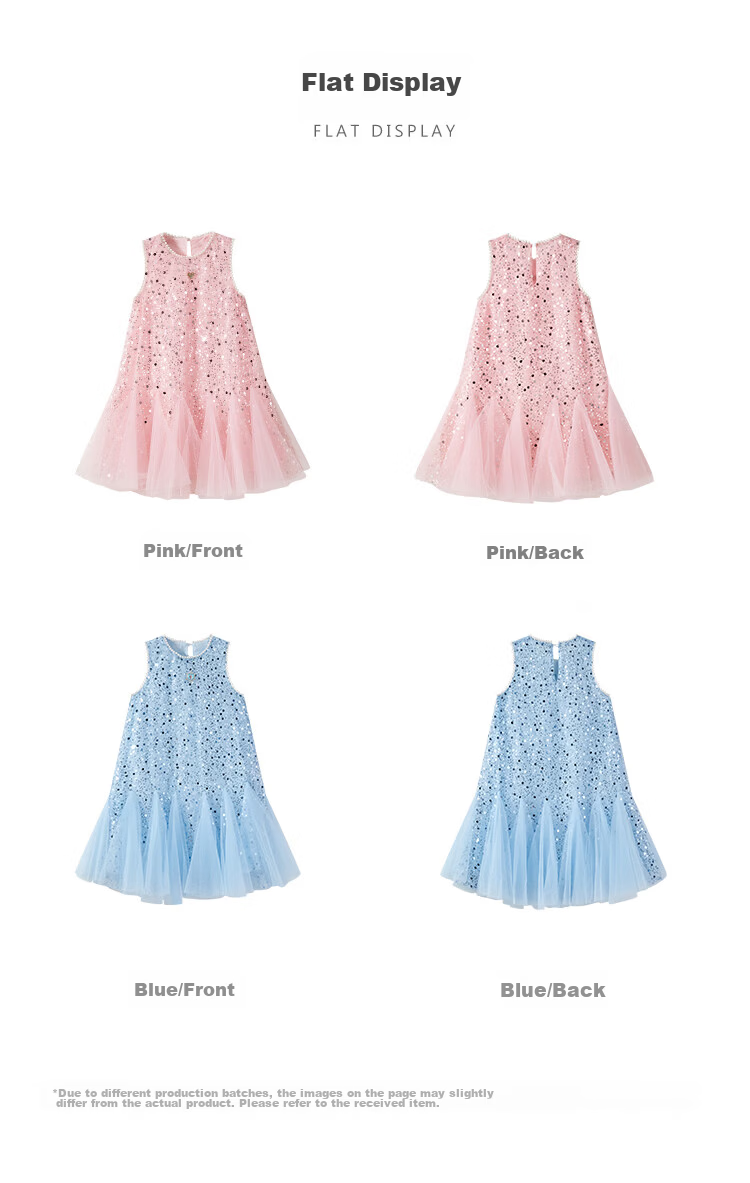 Disney Girls' Dress Children's Princess Tulle Dress Birthday Party Dress 2026 Summer New Girls' Sleeveless Dress 7