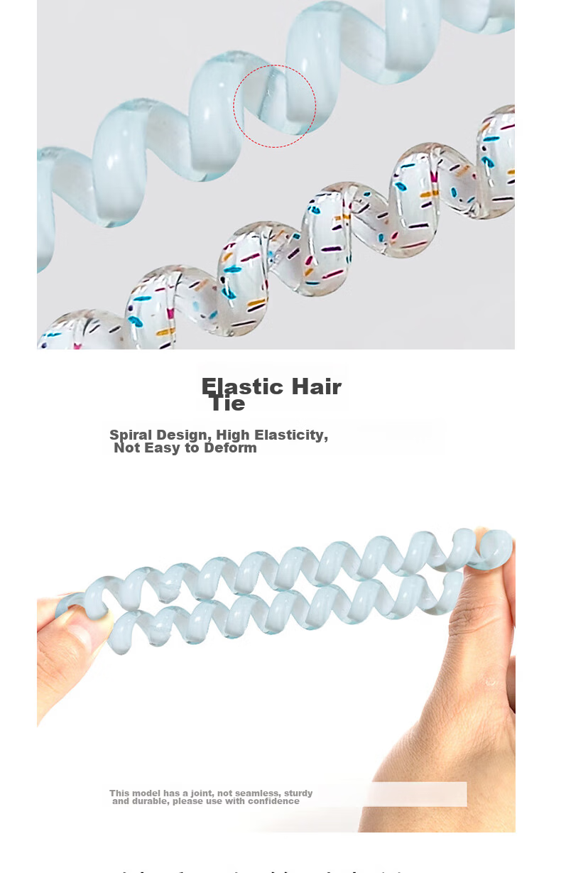 Jiaoxuefei Premium Coconut Phone Line Hair Ties 8-Pack High-Quality Hair Bands Stylish Elastic Hair Accessories for Women 4