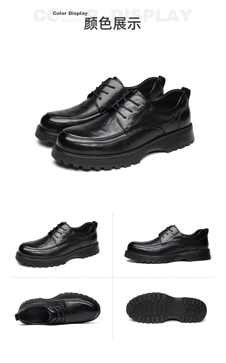 JD Jingzao First Layer Cowhide Men's Gift Spring Summer Business Casual Formal Hand-Grain Wrinkled Casual Leather Shoes 26 New Model Size 39 14