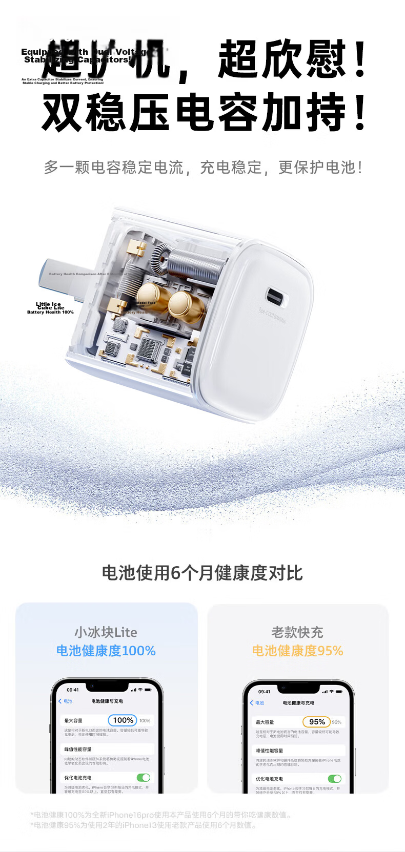 REMEX (REMAX) Small Ice Charger [AVS Protocol], Apple 17 Charging Head, 45W Gallium Nitride Charger, Apple Phone 40W Fast Charging, Suitable for IPhone 17 Pro/16, Compatible with Huawei Set 9