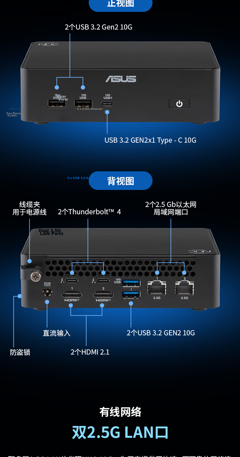ASUS NUC16 Pro Mini PC High-Performance Business OpenClaw AI Office Desktop Computer (Ultra X9 388H 64GB 1TB) 6