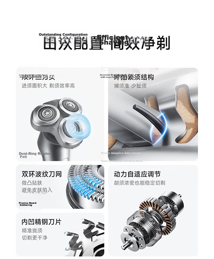 Mijia Electric Shaver Meteorite Gray Ring Lock Efficient Comfortable Shaving Minimal Tugging Birthday Gift for Boyfriend 3