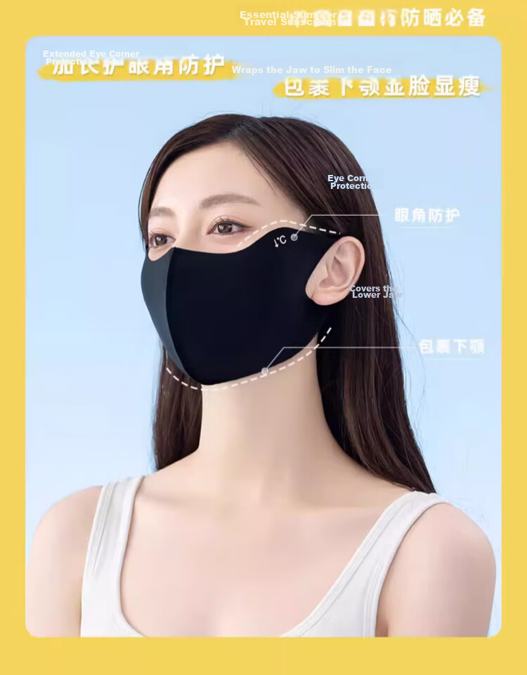 FitonTon Women's Sunscreen Face Mask Breathable UV Protection Summer Outdoor Cycling Sunshade Mask 6