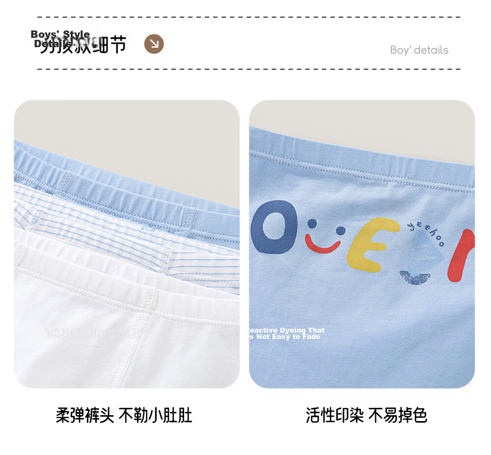 YEEHOO Children's Cotton Underwear, Girls' Boxer Briefs, Mid to Big Kids' Boyshorts, Comfortable Shorts That Don't Pinch the Bottom 32