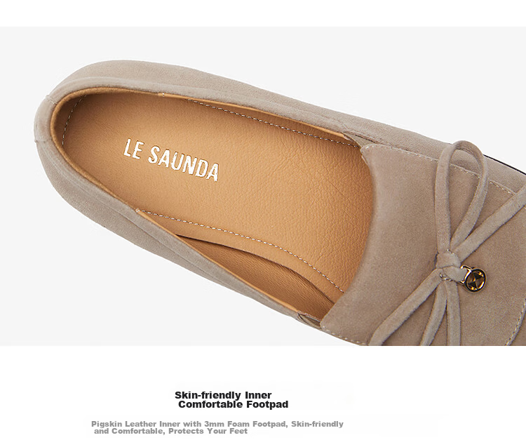Le Saunda 2026 Spring New Laifu Family Commuter Retro Genuine Leather Loafers for Women 24701 Chestnut Brown BRS 39 5